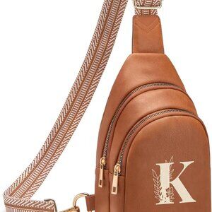 Personalized Mothers Day Gifts Initial Sling Bag PU Crossbody Bags for Women Mot